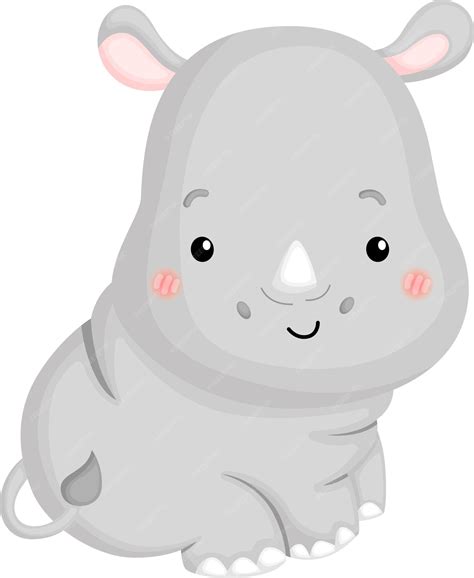 Premium Vector | A vector of a cute rhino