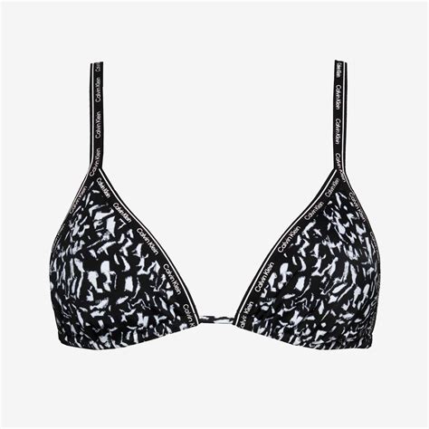 Calvin Klein Triangle Print Kad N Siyah Bikini St Kadin Mayo Bikini