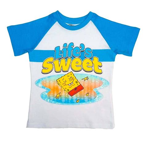 Playera Bob Esponja Para Ni O Manga Corta Dise O Life Sweeties Azul