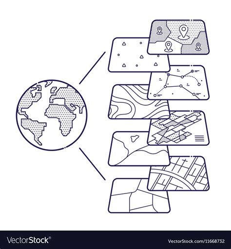 Gis Concept Data Layers For Infographic Royalty Free Vector