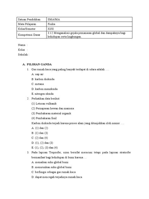 Soal Tes Objektif Dan Uraian Pdf