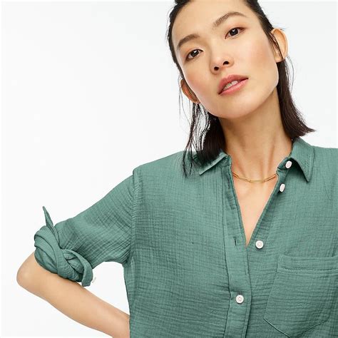 J Crew Classic Fit Cozy Gauze Shirt For Women Gauze Shirt Women