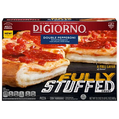 Double Pepperoni Fully Stuffed Crust Frozen Pizza Official DIGIORNO