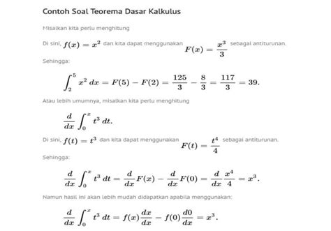 Teorema Dasar Kalkulus Lembar Edu