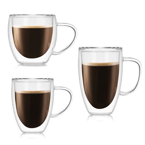 Ml Insulated Borosilicate Double Wall Glass Cup