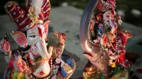 Lord Ganesha Statue During Ganesh Utsav Stock Video Pond