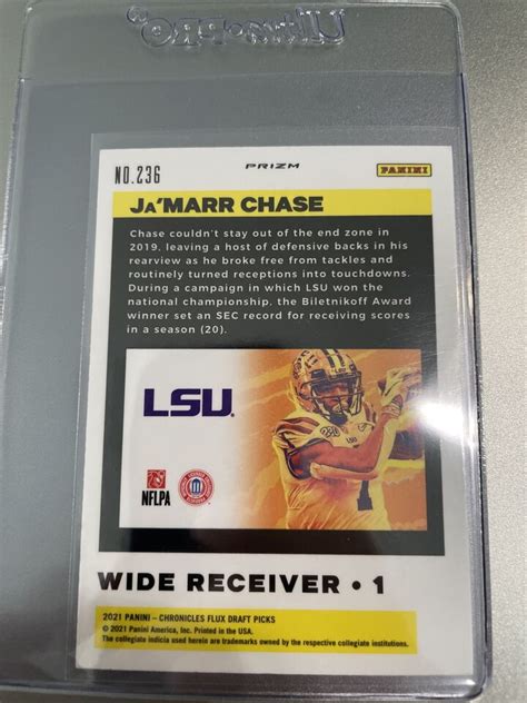 Chronicles Draft Picks Jamarr Chase Flux Orange Prizm Rookie