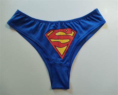 Supergirl Superman Panties Bikini Style Women S Underwear Printed Knickers Etsy