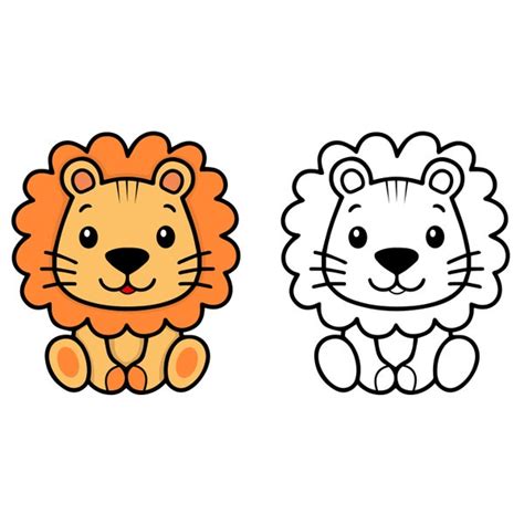 Baby Lion Outline Svg Etsy