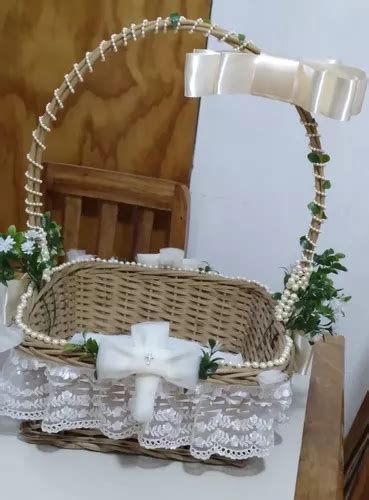 Canasta Para Recuerdos Bautizo Primera Comunión Boda Etc en venta en