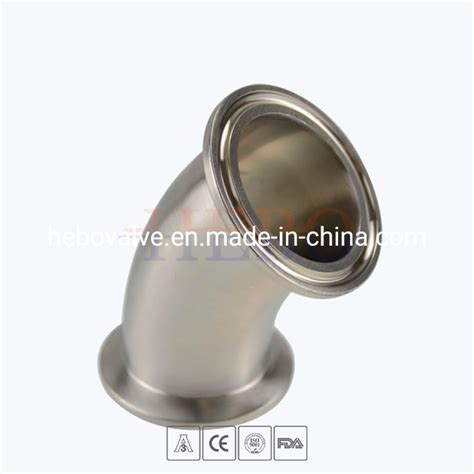 3A SMS Stainless Steel Pipe Fitting Sanitary 2kmp 45 Degree Clamped