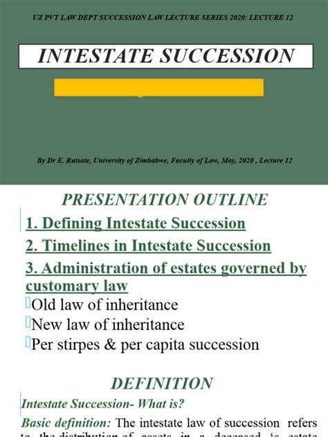 Basic Principles Of Intestate Succession Pdf Intestacy Inheritance