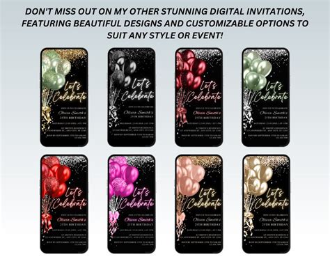 Digital Black Gold Birthday Party Invitation Gold Glitter Etsy