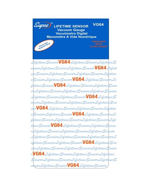 VG64 Manual | PDF | Vacuum | Pressure Measurement