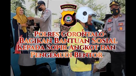 Polres Gorontalo Bagi 60 Paket Sembako Kepada Sopir Angkot Dan