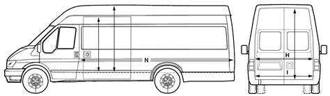 Ford Transit Van 2005 Blueprint - Download free blueprint for 3D modeling