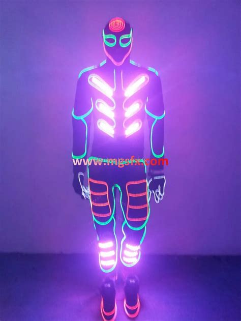 Neon light suit Tron outfit el wire LED dance costume-in Ballet from ...