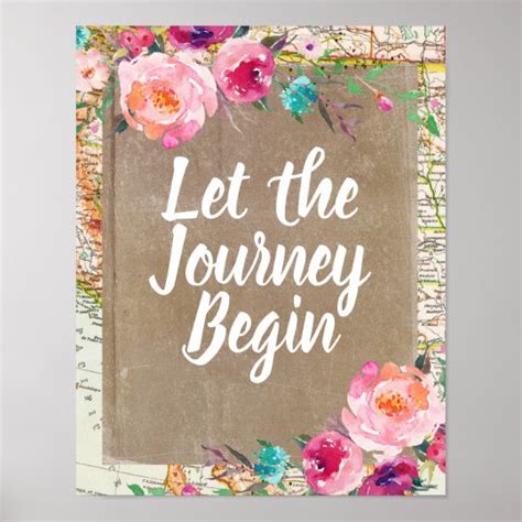 Vintage Let The Journey Begin Sign Travel Poster Au