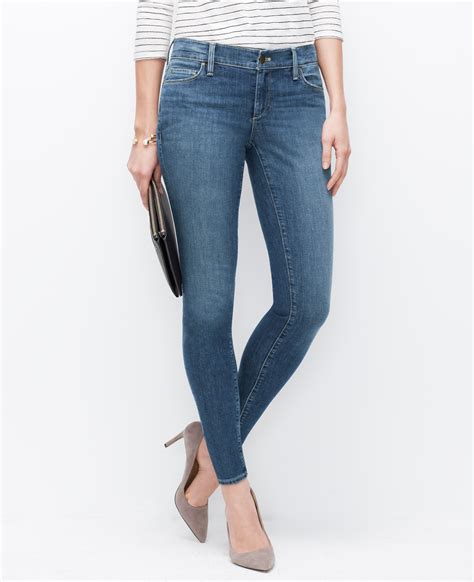 Ann Taylor Petite Modern Skinny Ankle Jeans In Blue Lyst