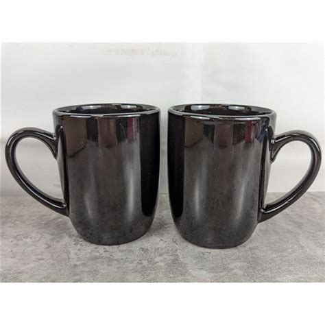 Set of 12 NEW Black Coffee Mugs