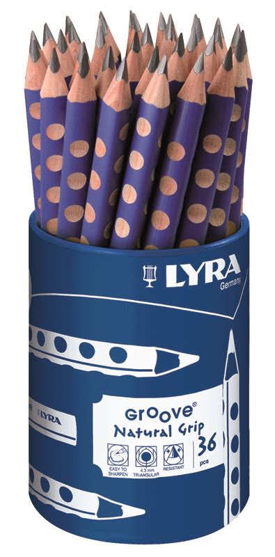 Bote De 36 Lapiceros De Grafito Lyra Groove B Material De Oficina