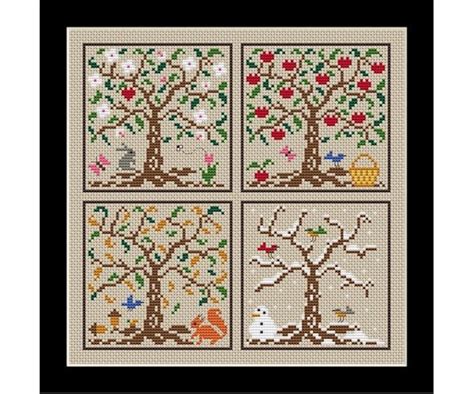 Changing Seasons Counted Cross Stitch Pattern In Pdf For Etsy Australia