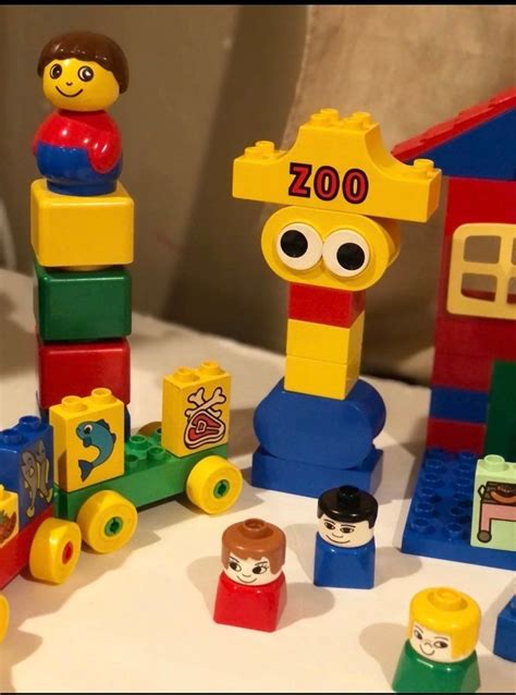 Vintage Duplo Lego Square People Zoo Primo Duplo Lego 92 Etsy