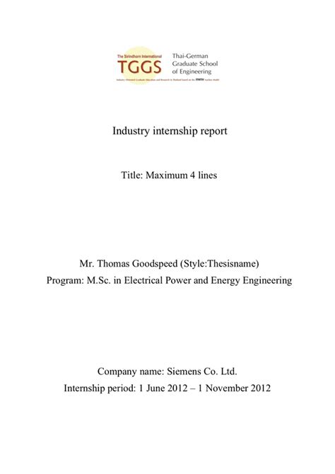 Internship Report Download Free Documents For Pdf Word And Excel