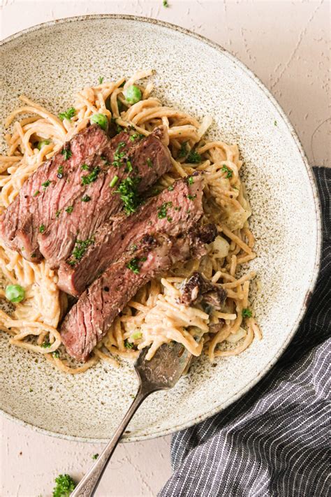 Creamy Steak Pasta With Dairy Free Alfredo Sauce