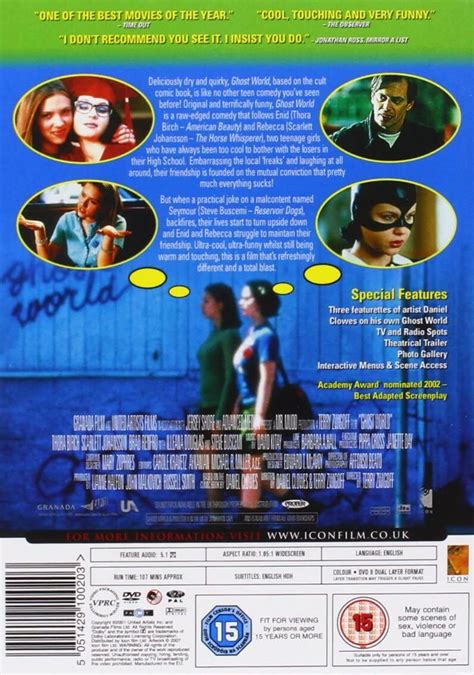 Ghost World Dvd Thora Birch Scarlett Johansson Steve Buscemi Brad