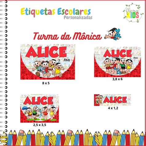 Kit Etiqueta Escolar Turma Da M Nica Und Elo