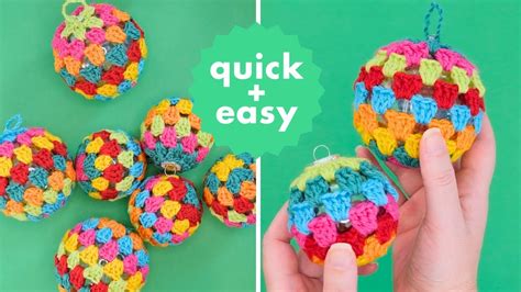 How To Crochet Christmas Baubles Quick Easy And Super Cute Youtube