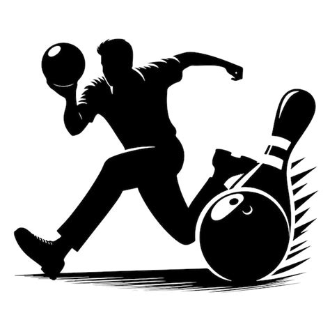 Bowling Silhouette Vector Illustration Premium Ai Generated Vector