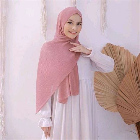 Jual Pashmina Full Plisket Ceruty Babydoll Premium Tanpa Garis Tengah