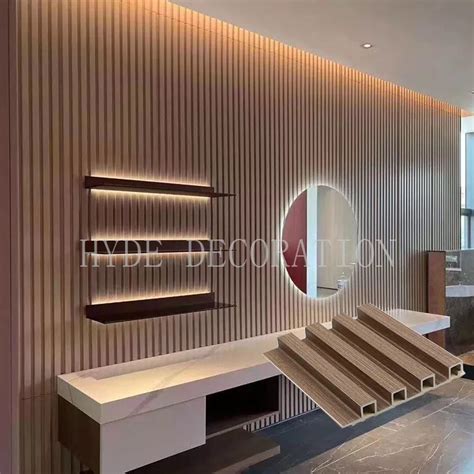 Mm Mm Interlocking Fluted Wall Board Interior Wpc Wall Panel For