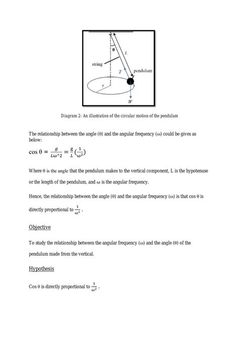 Experiment Report - Conical Pendulum | 2PYI20 - SACE Physics - UCSI | Thinkswap