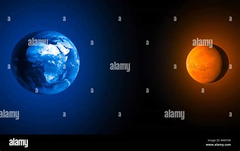 Earth And Mars Space Missions Conquests New Planets Explorations