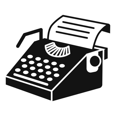 Paper Typewriter Icon Simple Style 14182309 Vector Art At Vecteezy