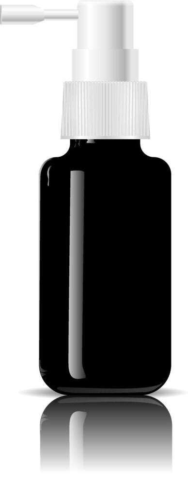 Black Glass Moisturized Spray Cosmetic Bottle Mock Up Vector Illustration Blank Template For