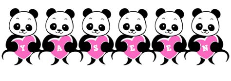 Yaseen Logo Name Logo Generator Popstar Love Panda Cartoon