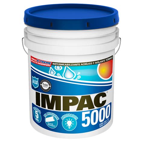 IMPERMEABILIZANTE ACRÍLICO FIBRATADO BLANCO 5 AÑOS IMPAC 5000 19 L