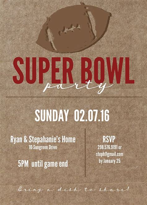 Super Bowl Printable and Invitation | Free Printable in 2024 | Super ...