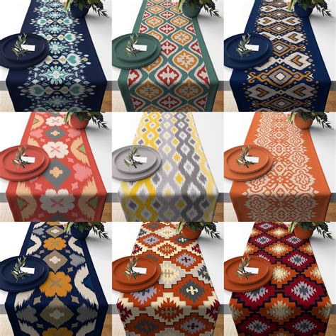 Jual TABLE RUNNER TAPLAK MEJA PRINT MOTIF TENUN 140x40 DAN 230x40 CM