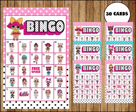 Lol Surprise Dolls Bingo Game Printable 30 Different Cards Party