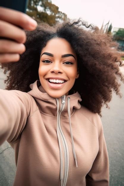 Premium Ai Image Shot Of A Fit Young Woman Taking Selfies While