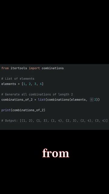 Python Trick Generating Combinations With Binations Youtube