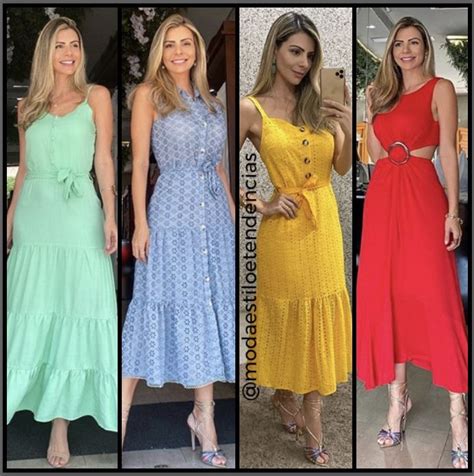 Vestido Midi para o Verão Vestidos estilosos Vestido midi Moda