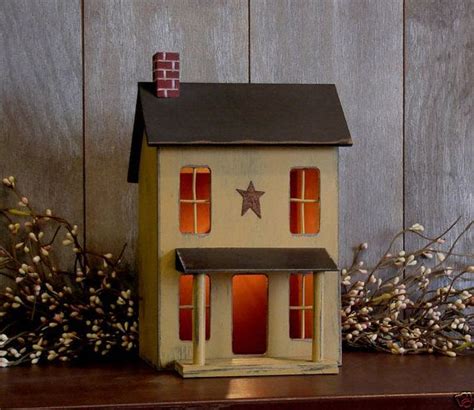 Primitive Country Style LIGHTED SALTBOX House By Craftsbest 29 95