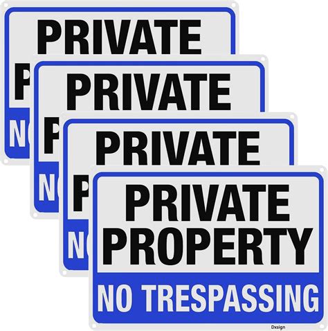 Amazon Pack No Trespassing Signs Private Property Aluminum