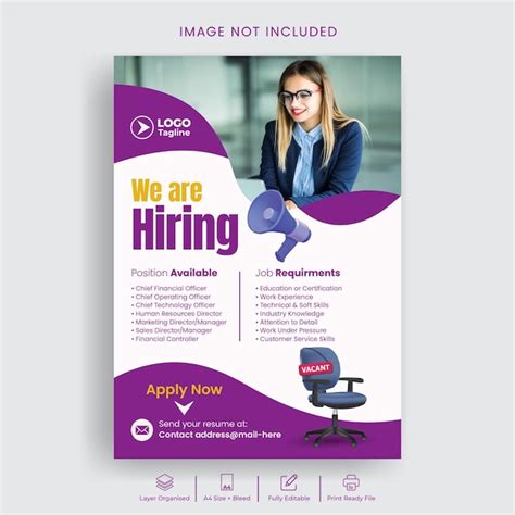 Premium Vector Job Hiring Print Flyer Or Poster Template Design